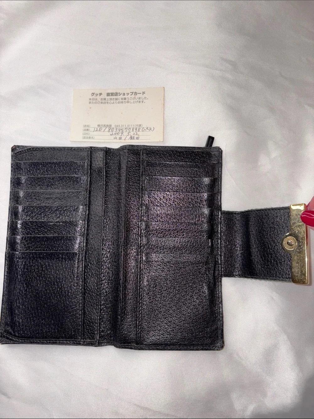 Gucci GG Wallet Black w/ Sherry Web Stripe - Picture 6 of 12